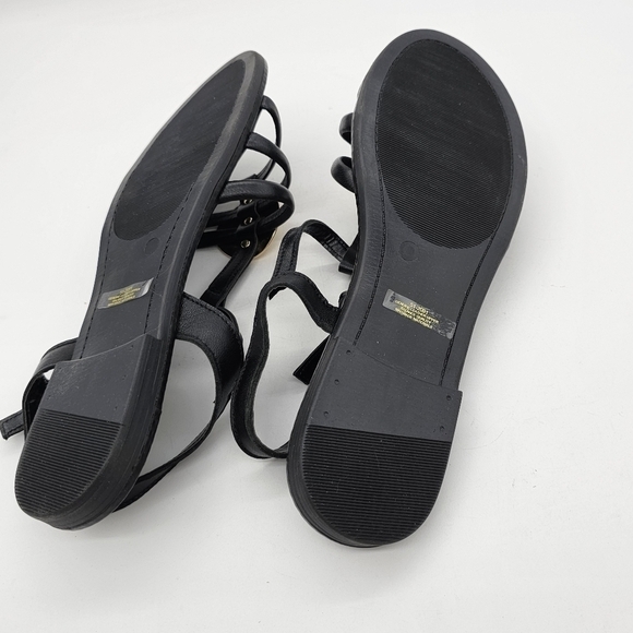 Bella Vita Womens Vue-Italy Flat Sandal Gold Ornament Slingback Black Size 9.5W - Picture 6 of 10